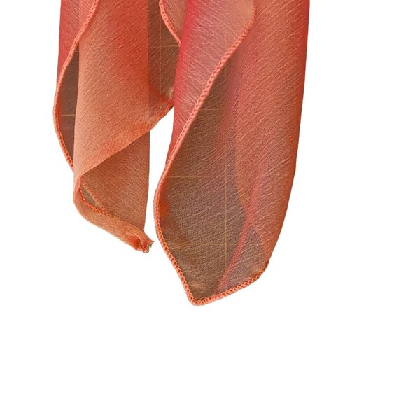 #4920 Vintage 3 Scarf daisy , orange chiffon, tie scarf - Picture 8 of 12